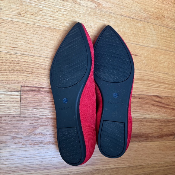 Rothy's Womens 8.5 Red The Point Knit Flat Balletcore Comfort Sustainable Preppy - Picture 15 of 15